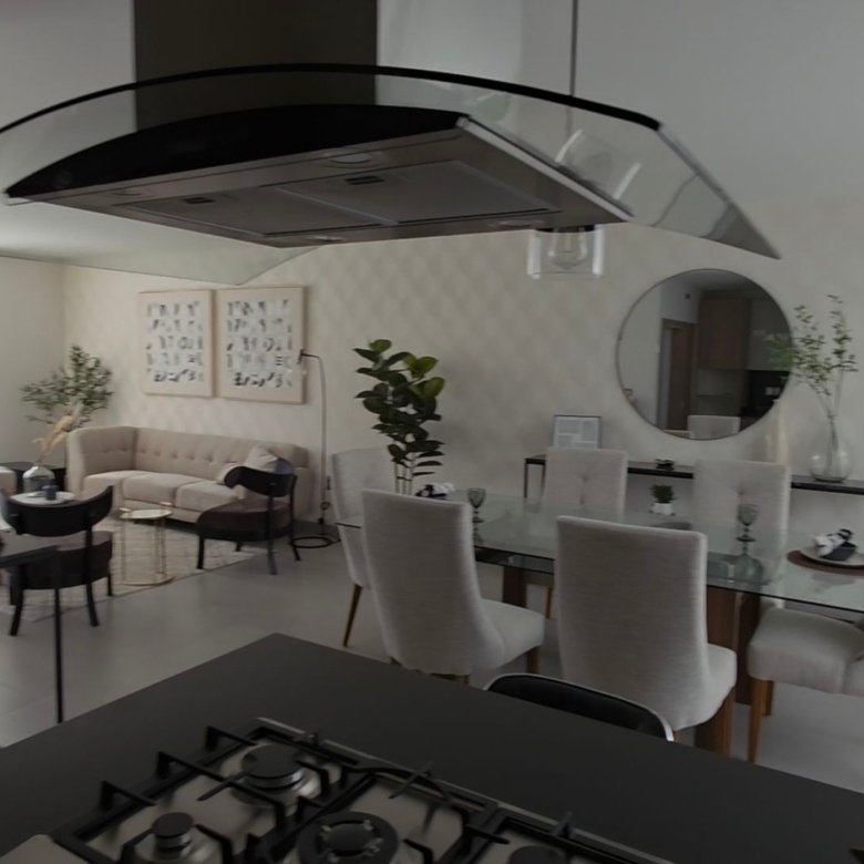 Sala y comedor modernos y elegantes.