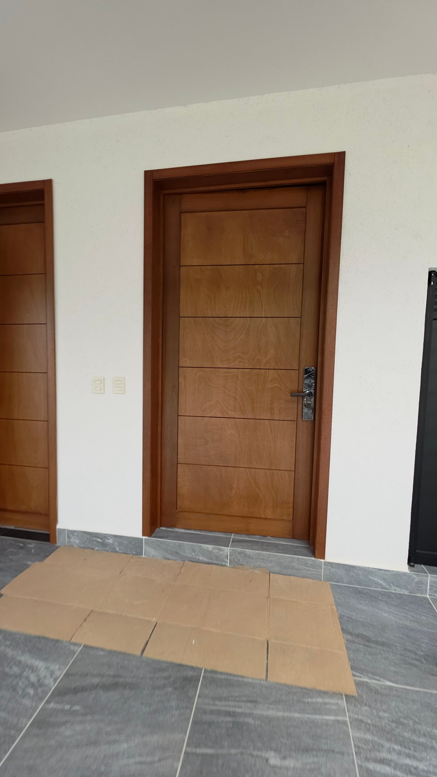 Puerta de madera en la entrada