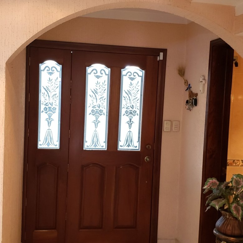 puerta de entrada con decoración interior en casa con uso comercial en renta en León Guanajuato