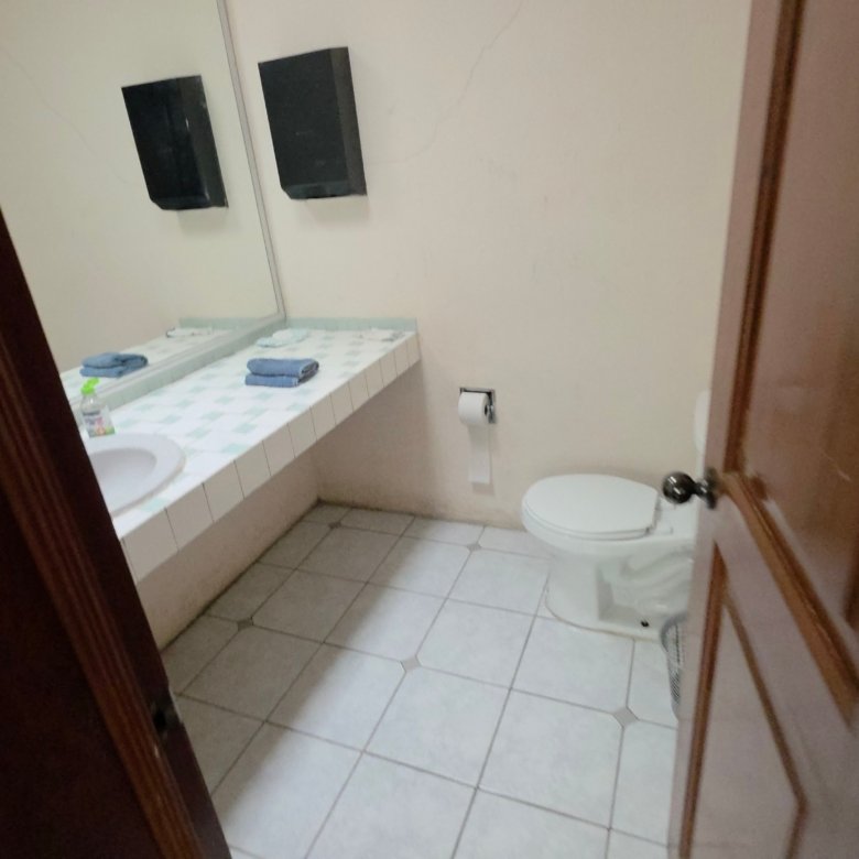 Baño con lavabo e inodoro en bodega industrial en renta 3600 m² León Guanajuato San Jorge