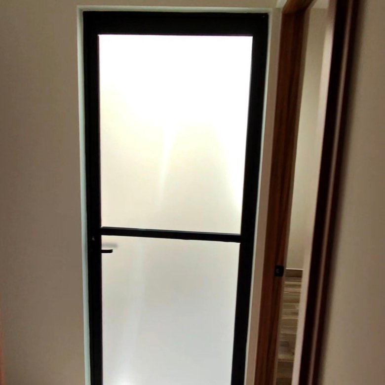 Puerta de servicio con cristal esmerilado en departamento en renta residencial rubi leon modelo jade
